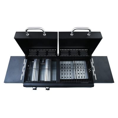 vidaXL Gas Charcoal Combo Grill with 3 Burners