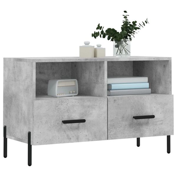 vidaXL TV Cabinet Concrete Grey 80x36x50 cm Engineered Wood