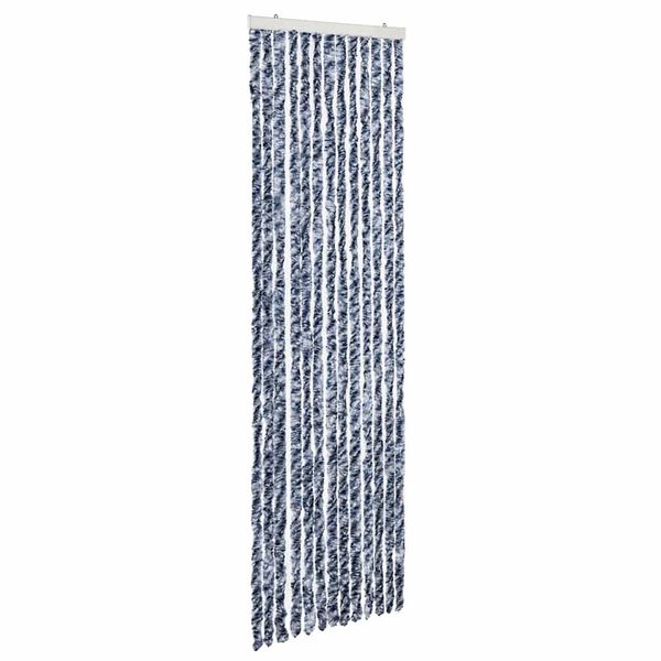 vidaXL Insect Curtain Blue, White and Silver 56x185 cm Chenille