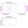 vidaXL Kitchen Cabinet Kalmar 2 pcs High Gloss White 60 x 31 x 40 cm