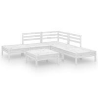 vidaXL 6 Piece Garden Lounge Set Solid Pinewood White