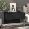 vidaXL Wall-mounted Bedside Cabinet Black