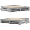 vidaXL Bed Frame without Mattress Concrete Grey 200x200cm Engineered Wood
