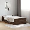 vidaXL Bed Frame with Drawers without Mattress Brown Oak 75x190 cm Small Single