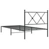 vidaXL Metal Bed Frame without Mattress with Headboard Black 90x190cm