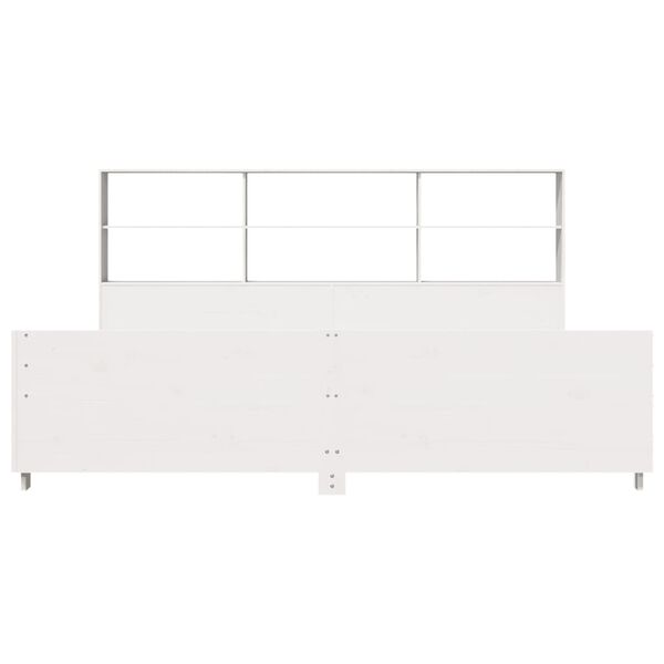 vidaXL Bed Frame without Mattress White 180x200 cm Super King Solid Wood Pine