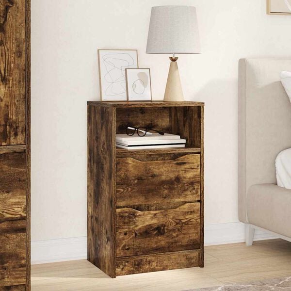 vidaXL Bedside Table Smoked Oak 40 x 30 x 467 cm Engineered Wood
