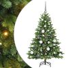 vidaXL Artificial Christmas Tree with 150 LEDs Green 120 cm PE and PVC