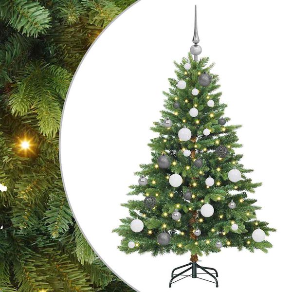 vidaXL Artificial Christmas Tree with 150 LEDs Green 120 cm PE and PVC