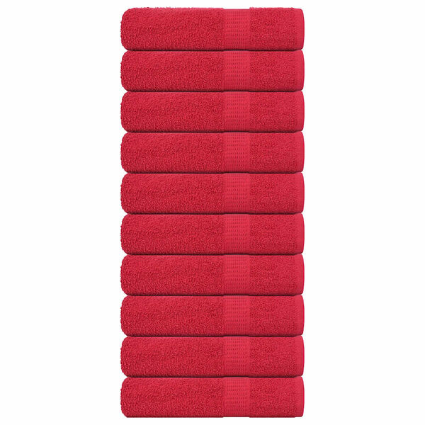 vidaXL Hand Towels "FROGN" 10 pcs Red 50x100 cm 360 gsm