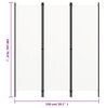 vidaXL 3-Panel Room Divider White 150x180 cm