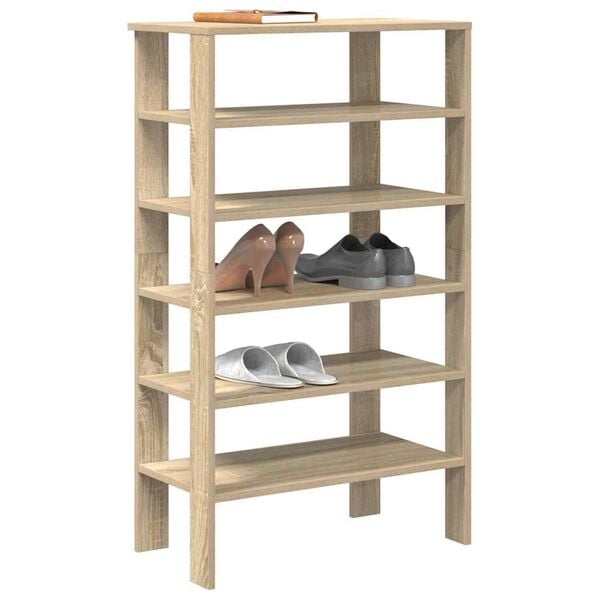 vidaXL Shoe Rack Sonoma Oak 61x32x105 cm Engineered Wood