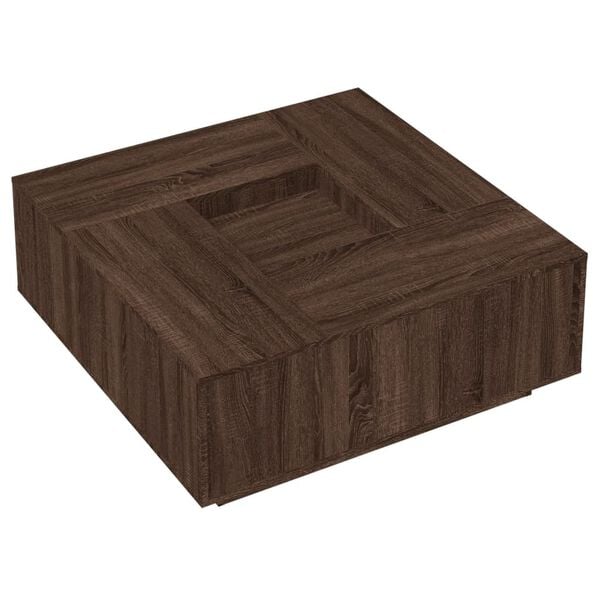 vidaXL Coffee Table Brown Oak 100x100x40 cm Engineered Wood