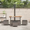 vidaXL Garden Dining Set Grey Poly rattan