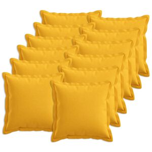 vidaXL Cushion Cover 12 pcs HOUTEN Light Yellow 40 x 40 cm Faux Linen