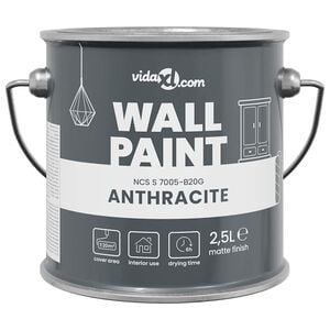vidaXL Wall Paint Grey 2.5 L Wall Print