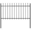 vidaXL Garden Fence Woerden with Spear Top Steel 181x100 cm Black