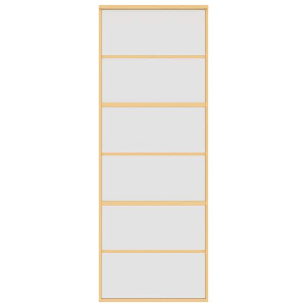 vidaXL Sliding Door Gold 76x205 cm Frosted ESG Glass and Aluminium