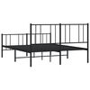 vidaXL Metal Bed Frame without Mattress with Footboard Black 140x200cm