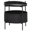vidaXL Side Table with Basket 40x40x45.5 cm Black