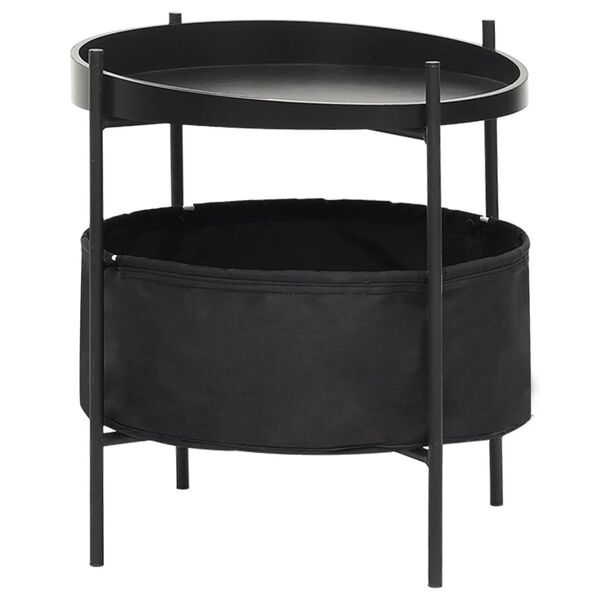 vidaXL Side Table with Basket 40x40x45.5 cm Black
