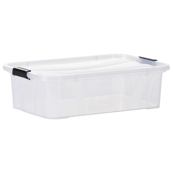 vidaXL Storage Boxes with Lids 5 pcs Transparent 7 L