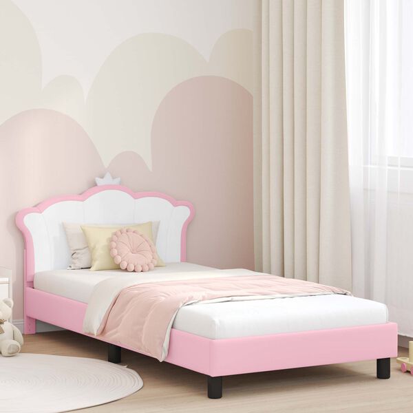 vidaXL Children's Bed Frame with Headboard Pink 80 x 200 cm PU