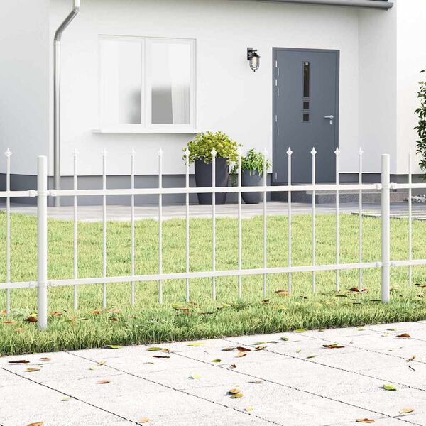 vidaXL Garden Fence 2 pcs White 3.4 x 0.6 m Powder-coated Steel