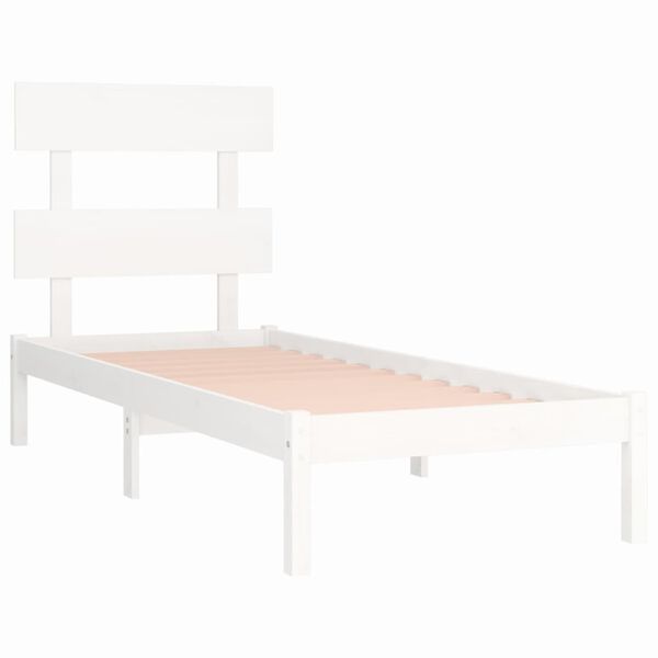 vidaXL Bed Frame without Mattress White 90x190 cm Single Solid Wood