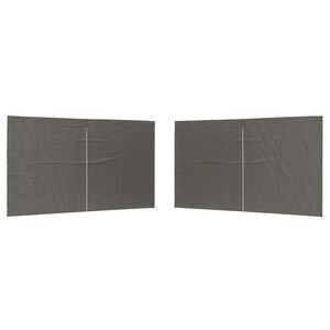 vidaXL Party Tent Sidewall 2 pcs 400 x 195 cm Anthracite PE and Steel