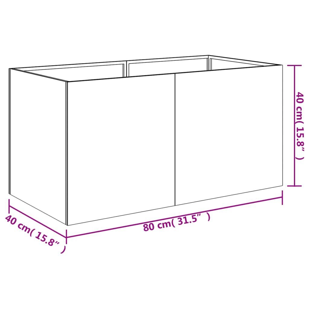 vidaXL Planter 80x40x40 cm Corten Steel