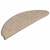 vidaXL Stair Mats 15 pcs 56x17x3 cm Light Brown Half Round