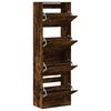 vidaXL Shoe Cabinet with 4 Flip-Drawers Smoked Oak 60x34x187.5 cm