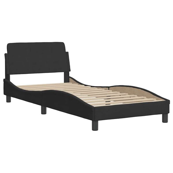 vidaXL Bed Frame "Dover" Black 90x190 cm Single Velvet