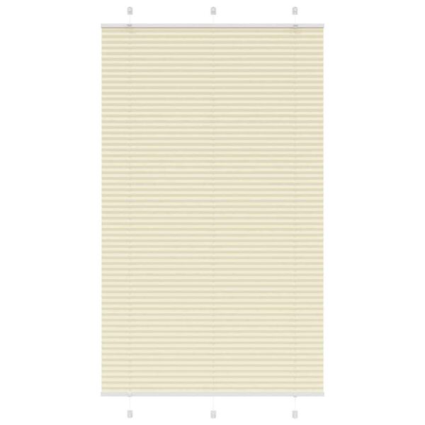 vidaXL Pleated Blind Cream 120x200 cm Fabric Width 119.4 cm Polyester