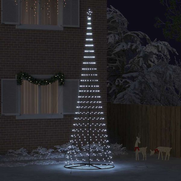 vidaXL LED Christmas Tree Cool White 160 x 160 x 500 cm Metal