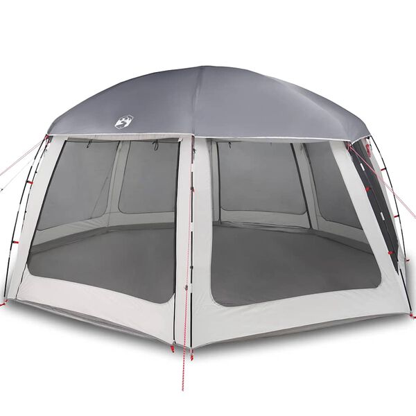 vidaXL Pool Tent with Removable Fly & Mesh Walls Grey 612x612 cm