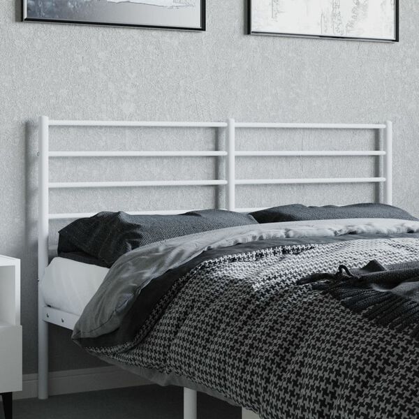 vidaXL Metal Headboard White 120 cm