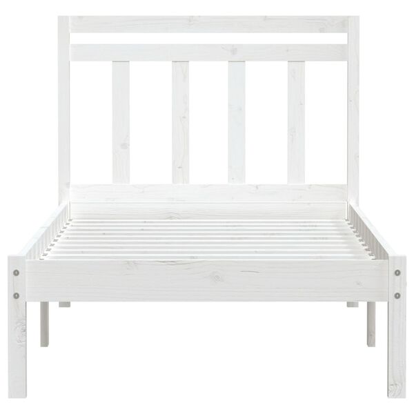 vidaXL Bed Frame without Mattress White Solid Wood 90x200 cm (810003+814075)
