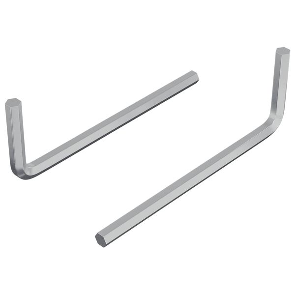 vidaXL Hex Key 2 pcs Silver 20 x 52 mm Steel