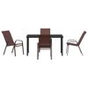 vidaXL Garden Dining Set 5 pcs Brown and Black Powder-coated Steel