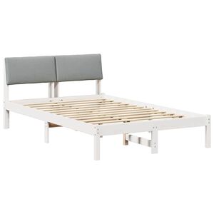 vidaXL Bed frame White and light grey 120 x 190 cm Solid pine wood