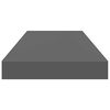 vidaXL Floating Wall Shelves 2 pcs High Gloss Grey 60x23.5x3.8 cm MDF