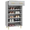 vidaXL Shoe Cabinet Grey Sonoma 60x35x105 cm Engineered Wood