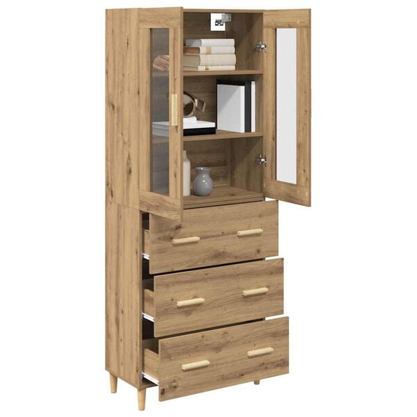 vidaXL Highboard with Drawer Artisan Oak 69.5 x 34 x 180 cm