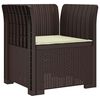 vidaXL 1-Seater Armchair with Cushion Rattan Look PP Brown