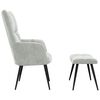 vidaXL Relaxing chair with Footstool 2 pcs Light Grey Velvet