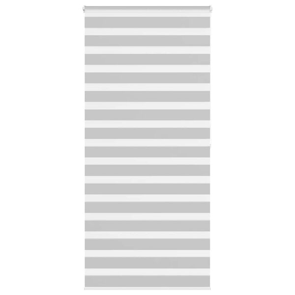 vidaXL Zebra Blind Light Grey 95x200 cm Fabric Width 90.9 cm Polyester
