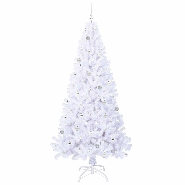 vidaXL Artificial Christmas Tree with Stand White 240 cm PVC and Steel