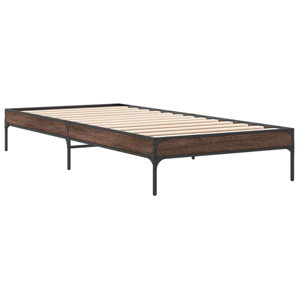 vidaXL Bed Frame without Mattress Brown Oak 100x200 cm